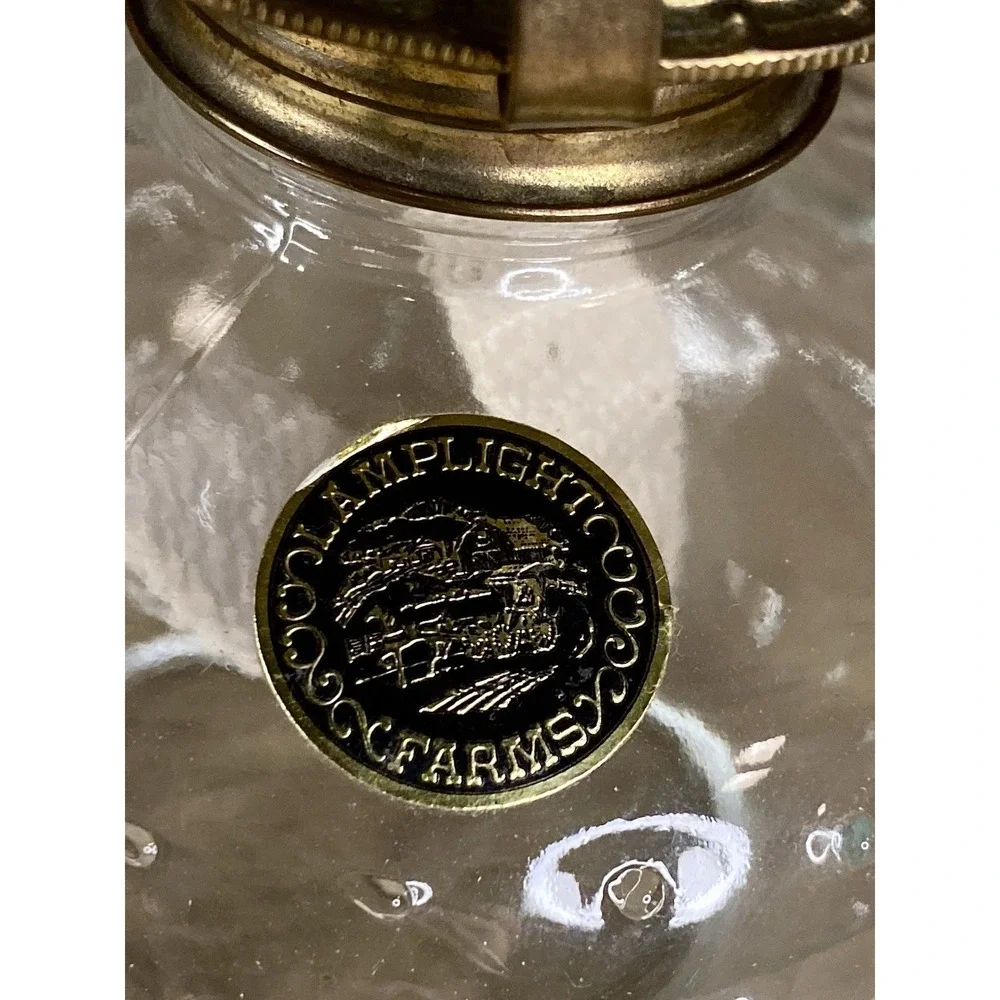 Lamplight Farms Vintage Oil Kerosene Lamp Hobnail Bumpy Chimney Top‎ Hurricane